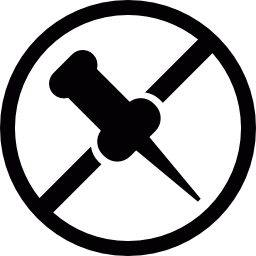 Forbidden to thumbtacks icon