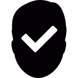 cabeza con marca de verificación icono