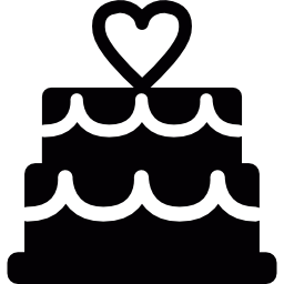 gâteau de mariage décoré d'un coeur Icône