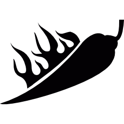 ostra papryczka chili z płomieniami ikona