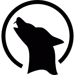 Wolf howling at the moon icon