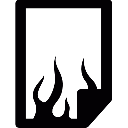 document en flammes Icône