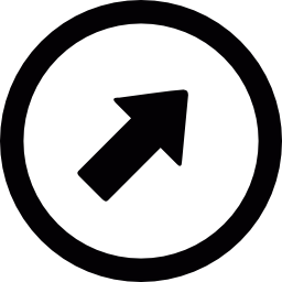 rechts omhoog pijl in cirkel icoon