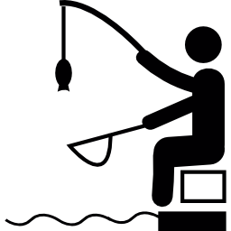 Fisher fishing icon