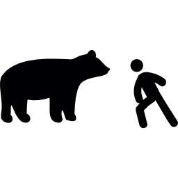 Man in front of a bear icon