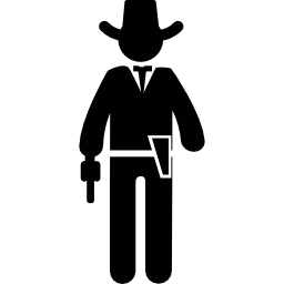 cowboy met een pistool icoon
