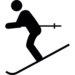 hombre, esquí icono