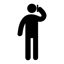 man talking with phone icon