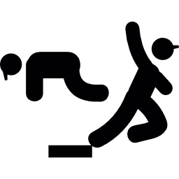 Two persons doing physical excercises icon