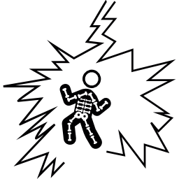 Lighting bolt on a person icon