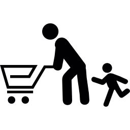 vader en zoon winkelen icoon
