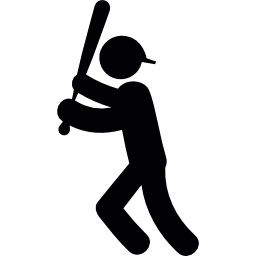gracz baseballa z kijem ikona