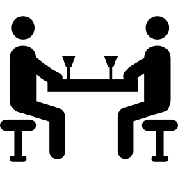 Двое друзей пьют иконка