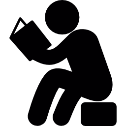 Man Sitting and reading book icon