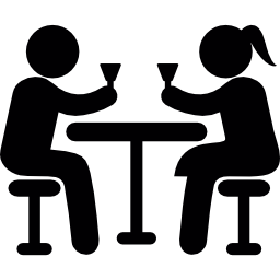 Couple drinking in a bar icon