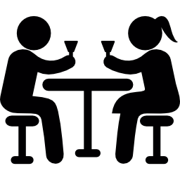pareja bebiendo en un bar icono