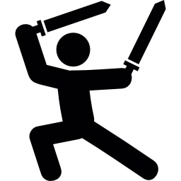 man with two swords icon