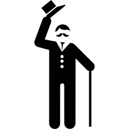 Elegant man saluting icon