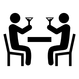 een paar mannen drinken in een bar icoon