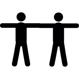 Two men arm by arm icon
