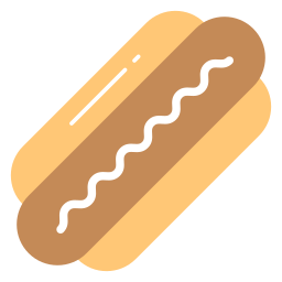panino con hot dog icona