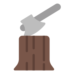 machado de madeira Ícone