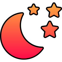 luna y estrellas icono