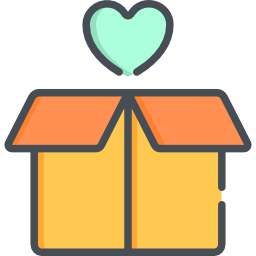 caja de corazón icono