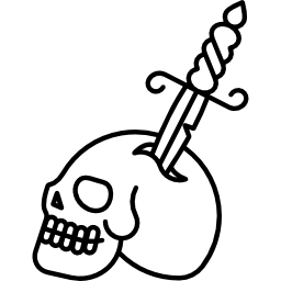schedel en dolk icoon