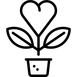 planta corazón icono