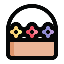 Flower basket icon