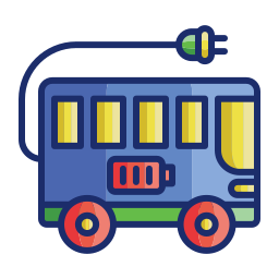 Electric bus icon