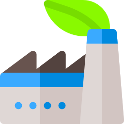 fábrica sustentable icono