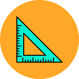 regla triangular icono