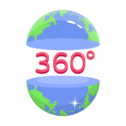 vista a 360 gradi icona
