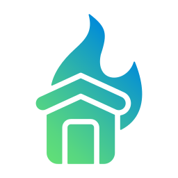 płonący dom ikona