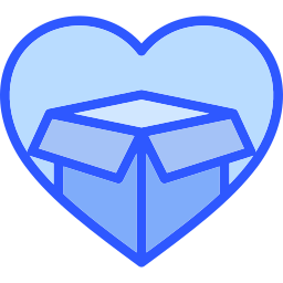 caja de corazón icono