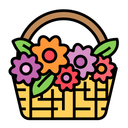 canasta de flores icono