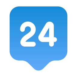 24 uur ondersteuning icoon