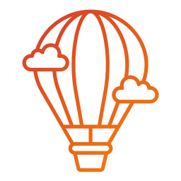 Hot air balloon icon