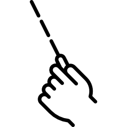 mano y tiza icono