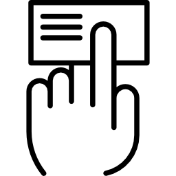 mano y tarjeta de visita icono