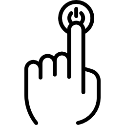 ręce i guzik ikona