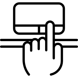 mano y trackpad icono