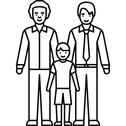 coppia gay con bambino icona