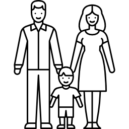 Супружеская пара с ребенком иконка
