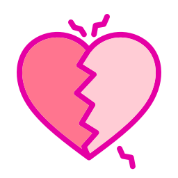 Broken hearts icon