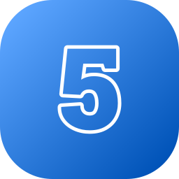 número 5 icono