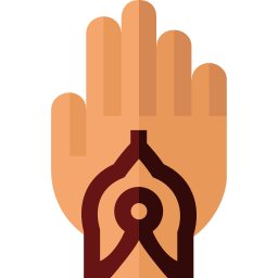 main peinte au henné Icône