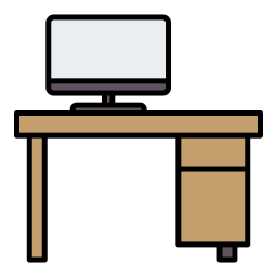 escritorio de oficina icono